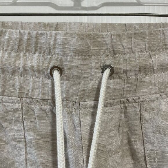 Athleta Cabo Tide Linen Jogger Pants Sz 6 Camo Crop Ankle Pull On Pockets - Picture 12 of 15